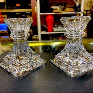 Waterford crystal candle stick holders 4”